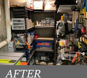 easy tool closet organization to create more storage space, after tool closet organization
