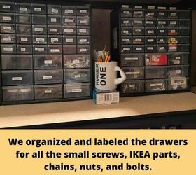 easy tool closet organization to create more storage space, We organized in a drawer organizer all the ikea parts screws nuts and bolts