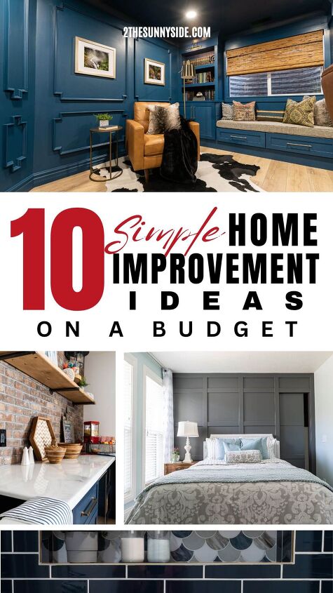 10 sensational home improvement ideas on a budget, Pinterest collage image 10 Simple Home Improvement Ideas on a Budget