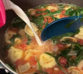 3 warm cozy soups for winter you can make on a budget, Adding milk to the soup
