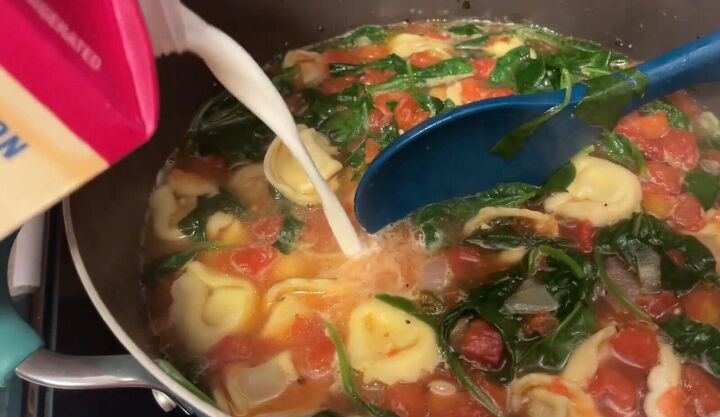 3 warm cozy soups for winter you can make on a budget, Adding milk to the soup