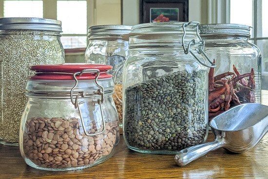 eco friendly products ideas for a sustainable kitchen, Jars of Bulk Items