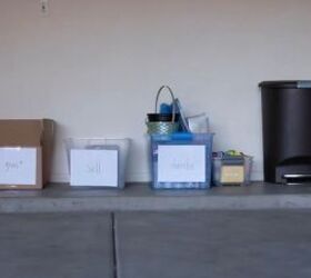 how to easily declutter your garage in 6 simple steps, Sorting items into boxes