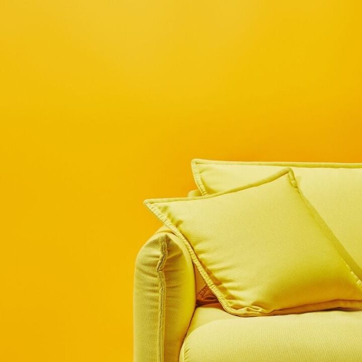 14 amazing benefits of decluttering your home get started, Yellow Sofa on Yellow Background