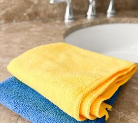over 30 cleaning tools that make life easier, Blue and yellow microfiber cleaning cloths