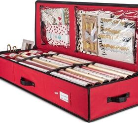 how to pack christmas decorations to make it easier next year, ZOBER Premium Wrap Organizer on Amazon