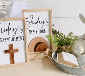 3 diy dollar tree spring decor projects in a farmhouse style, DIY Easter signs