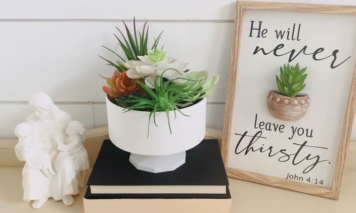 5 easy dollar tree diys you can make using faux succulents, DIY candy dish planter