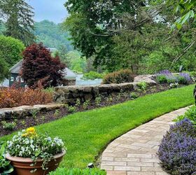 5 budget friendly ways to landscaping for curb appeal, front porch gardens with walkway and container garden