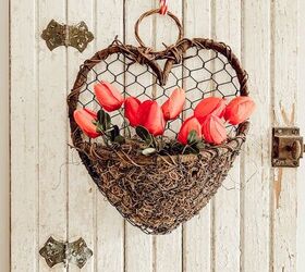 the best thrifted valentine s decor ideas, Thrift Store Hanging Wall Basket Valentine s Decor ideas