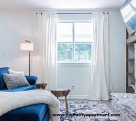 15 easy home makeover ideas you can do on a tight budget, white curtains ceiling height