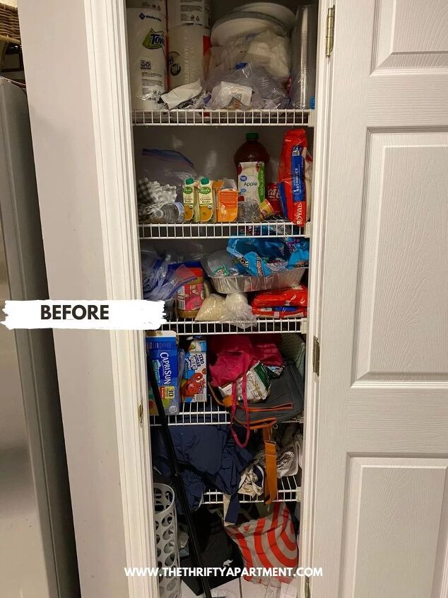 budget friendly snack pantry ideas for the entire family, before picture of pantry