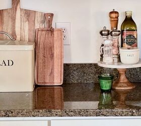 25 simple ideas for how to declutter your kitchen, Wooden Cutting Boards and Pedestal Stand in Kitchen