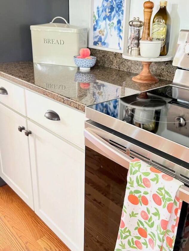 how to accessorize a kitchen 20 easy decor tips, Summer Dish Towel in Kitchen