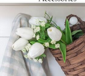 7 beautiful thrifty european farmhouse spring home accessories, Spring decor in the kitchen with a thrifted basket on a shaker style peg rack