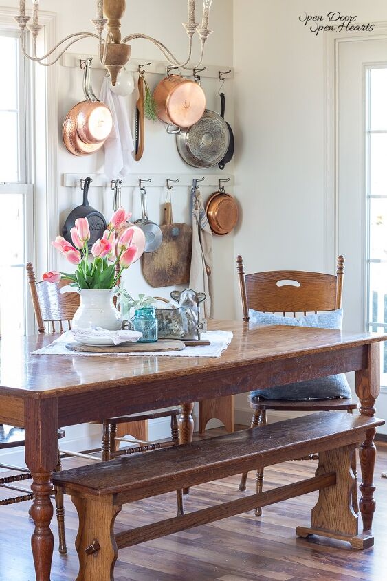 simple beautiful spring decor ideas spring home tour, Spring decor on the dining room table