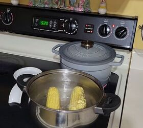 3 quick easy weeknight meals on a budget with chicken, Boiling the corn