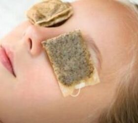 multi purpose things in your home that can save you money, Placing tea bags on the eyes