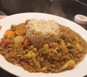 5 healthy dollar tree vegan recipes you can make for 6 25, Curried lentils and cauliflower over brown rice