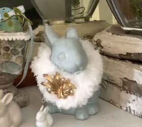 15 easy diy spring decor projects to make with thrifted items, Furry rabbit