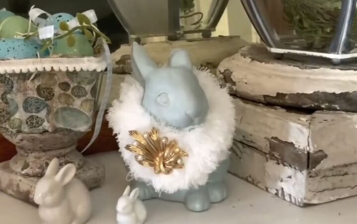 15 easy diy spring decor projects to make with thrifted items, Furry rabbit