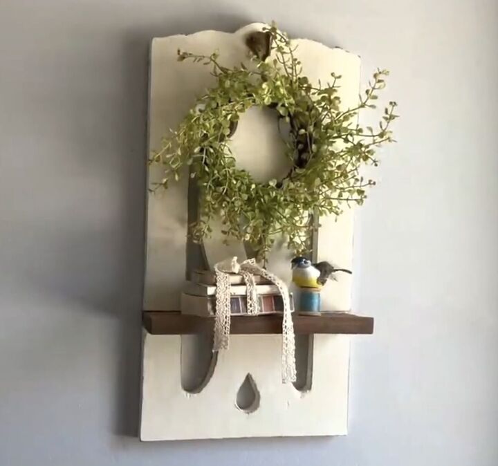 15 easy diy spring decor projects to make with thrifted items, Architectural salvage shelf