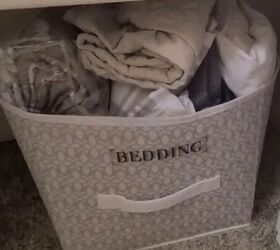 spring cleaning on a budget how to organize your linen closet, Bedding shelf