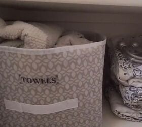 spring cleaning on a budget how to organize your linen closet, Towel shelf