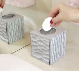 12 creative tissue box hacks for organization storage fun, Bathroom trash can