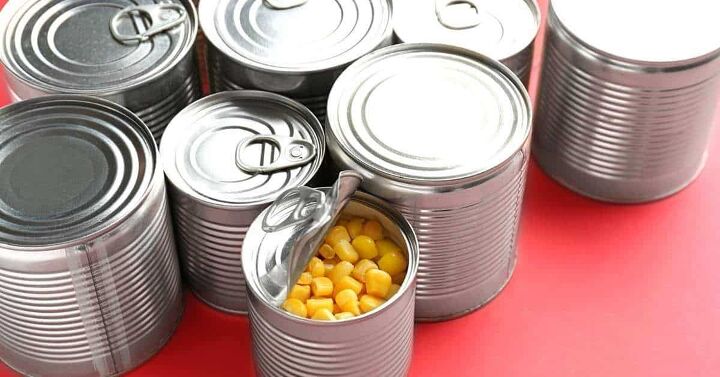 50 cheap non perishable foods to stockpile for an emergency, Silver cans of non perishable food for emergency including healthy beans