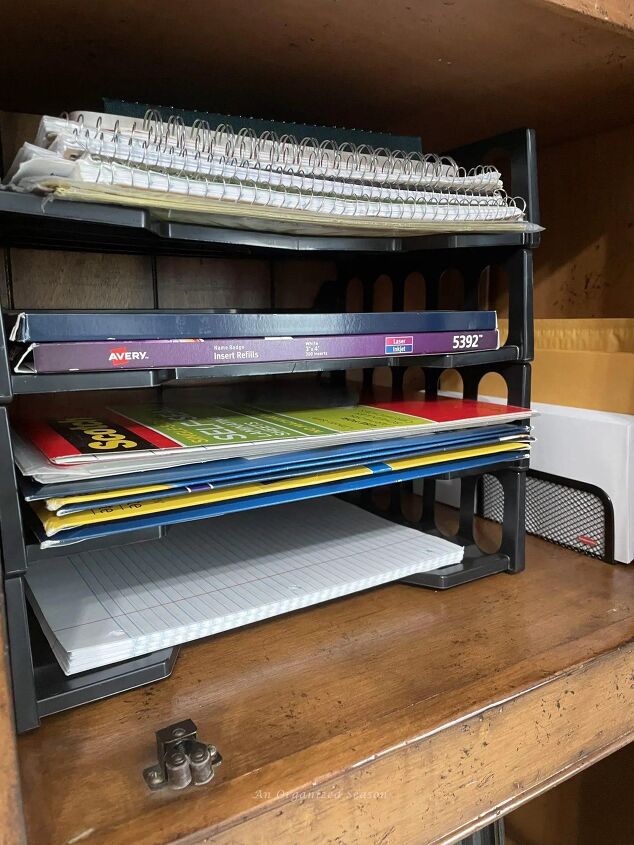 brilliant ways to organize your office suppliesif typeof ez ad units, Using stackable trays in a cabinet is a brilliant way to organize office supplies