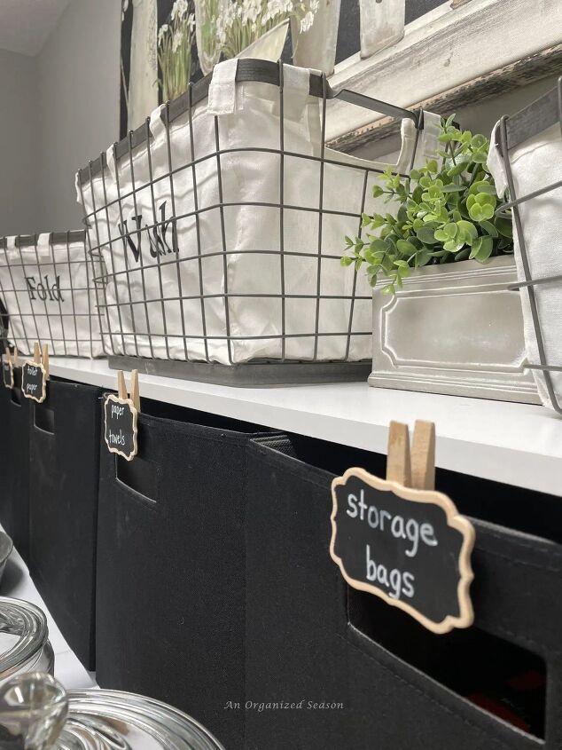 tips to create a beautiful organized laundry roomif typeof ez ad uni, Use fabric storage cubes on top of the washer and dryer to hold back stock tip five to create an organized laundry room