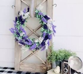 3 diy dollar tree spring decor projects with a rustic farmhouse theme, Spring lavender wreath