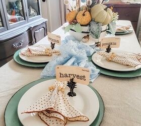 thrift store shopping the how to tips and planning, Fall Dining Table Decorating Ideas