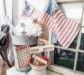 thrift store shopping the how to tips and planning, Patriotic Farmhouse Look using Repurposed Vintage Items