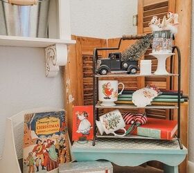 the best ways to use books in your decorating, A new use for an old tin a Christmas diorama