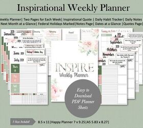 15 home management tips to simplify your life, Inspire weekly planner