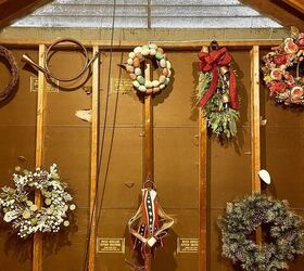 how to get organized in the new year, I was able to use nails to hang the wreaths on the studs to keep them up and out of the way