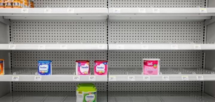 food shortages in 2023 don t panic here s what you can do, Tins of baby formula on empty store shelves