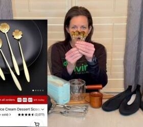 unboxing my temu haul prepare to be amazed, Woman holding gold flower teaspoons