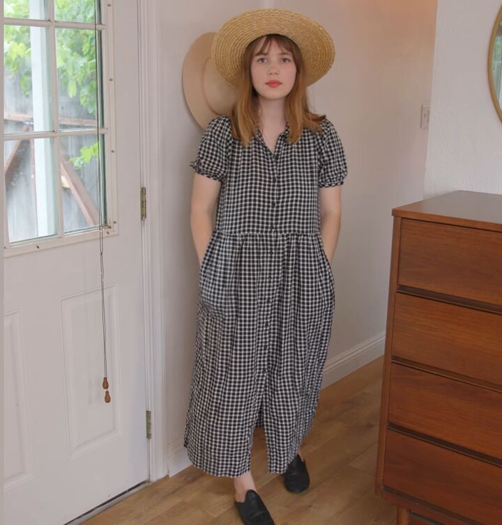 how to create 7 chic outfits with a spring capsule wardrobe, Spring style Black and white gingham dress