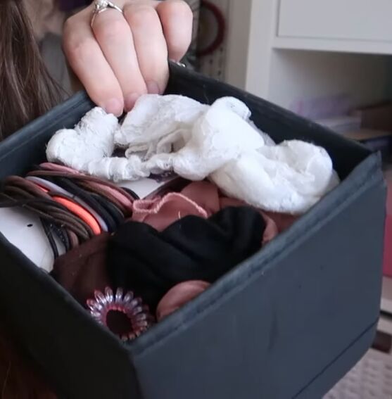 decluttering challenge how to declutter 20 items in 20 minutes, Box of hair ties and accessories