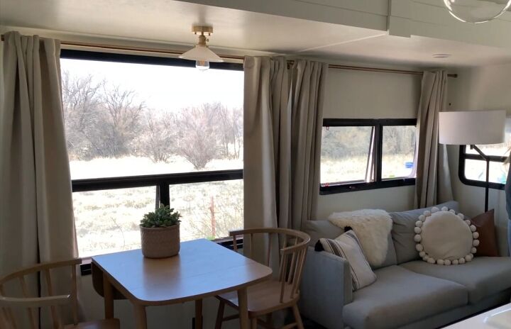 before after renovating an rv for living in full time, RV living area
