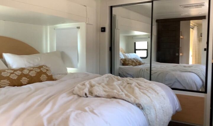 before after renovating an rv for living in full time, Master bedroom in an RV