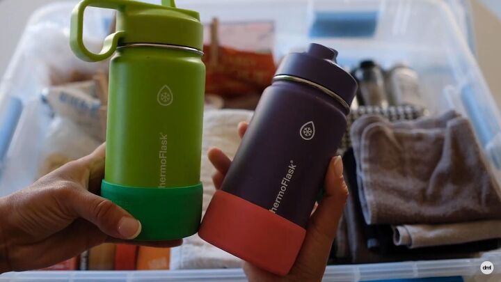 9 money saving tips for minimalist camping on a budget, Reusable water bottle and mugs