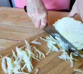 11 frugal food swaps to help you save money, Shredding cabbage to swap with onion