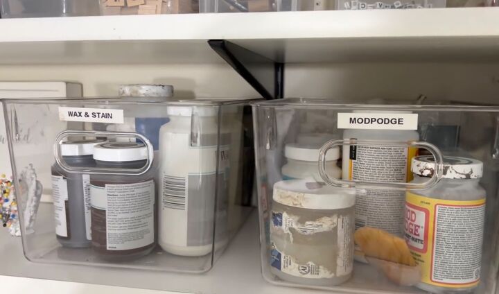 the ultimate guide to craft room organization, Clear storage containers