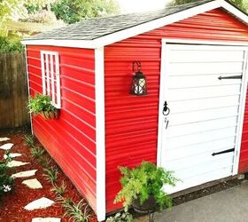 5 ways to update an old shed on a budget, Picture your rusty metal shed looking like this after beauty from Hometalk