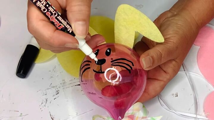 5 cute simple diy dollar tree farmhouse decor crafts, Drawing bunny faces