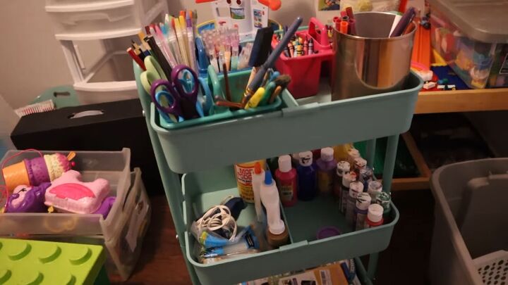 7 playroom organization ideas decluttering hacks, Organizing a playroom with rolling carts